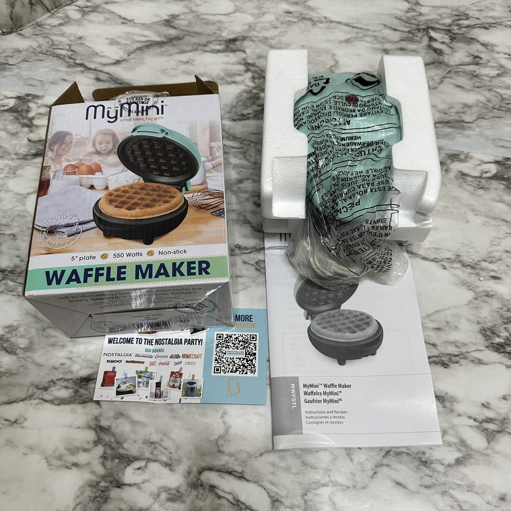 My Mini Waffle Maker Green for Individual Waffles NEW‎